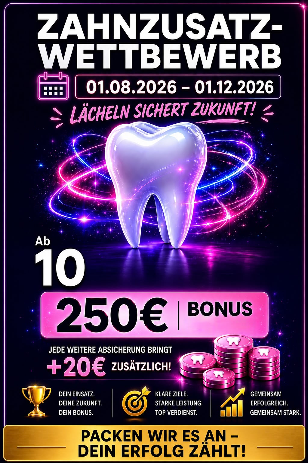 Zahnzusatz Wettbewerb Flyer